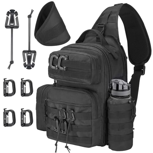 Wiserset Taktische Sling Bag Rucksack für Herren Militärische Umhängetasche Molle Army...