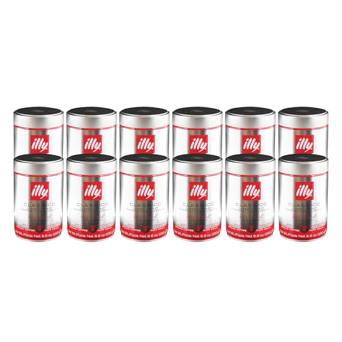 illy Moka, 100% arabica caffè, caffè macinato, espresso, normale roestung, Dose, 12 X 250 G