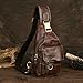 Handadsume Genuine Leather Hiking Travel DayPack Sling Crossbody Triangle Chest Pack Bag For Men Women 8241 (8241 Dark Coffee)