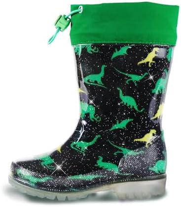 YAAMOO Gummistiefel Kinder, Regenstiefel Kinder, Gummistiefel Jungen, Kinder Gummistiefel mit Schnürzug, Wasserdicht, Anti-Rutsch Sohle