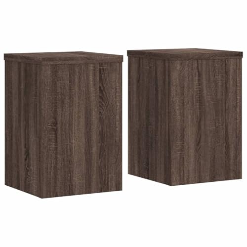 Support pour plantes anti-basculement chêne marron | Table à fleurs lestable lot de 2 - 3