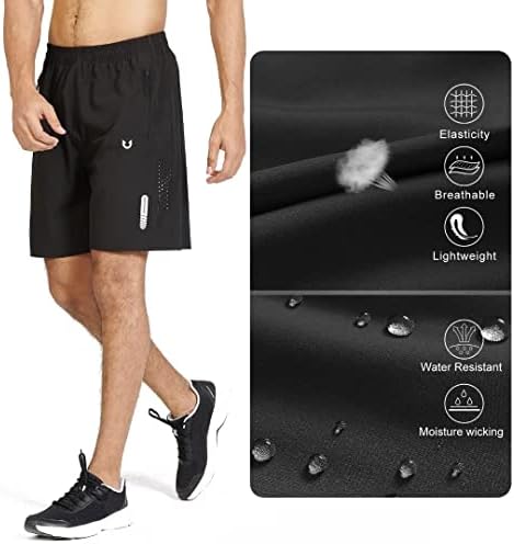 NORTHYARD Men's Athletic Running Shorts Gym Workout 7"/9"/5" Quick Dry Lightweight Sports Basketball Tennis 3 Zipper Pockets Black L — view 5