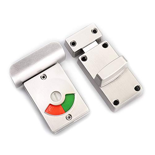 堅塁金物 表示錠 WC錠 トイレ錠 ドアノブ 室内 玄関 浴室ショッピングモール、駐車場、企業などの公衆トイレに適用 (矩形)