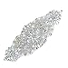 Rhinestone and pearl beaded applique for bridal sash, wedding headband, garters