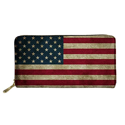 JEOCODY Women Long Wallet Zip Around PU Leather Phone Clutch Travel Card Holder Cute Animal Purse