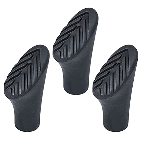 LIOOBO 3pcs Rubber Trekking Pole Tips Ends Walking Stick Cane Pole Protectors Replacement Caps for Hiking Poles