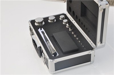 MeterTo F2 1mg-1kg Standard Weight, Material: Stainless Steel, Density: 7.9g/cm³, with gloves and tweezers