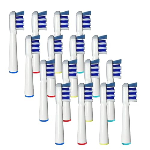 Paquete de 16 cabezales de cepillo de repuesto genéricos compatibles con OralB Tri-Zone, limpieza profunda, ajuste de precisión, cerdas suaves Dupont para un cuidado suave de las encÃas