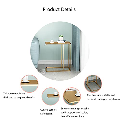 Mesas laterais em forma de C Mesa final para sofá e cama, mesa lateral móvel Mesa lateral para sofá,