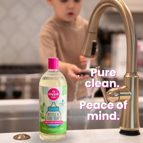 Image of Dapple Baby Fragrance-Free Baby Bottle & Dish Soap Refill - (2 Pack) 30 fl oz - Plant-Powered Cleaner for Bottles, Pump Parts, and Sippy Cups - Removes Milk Film & Odors