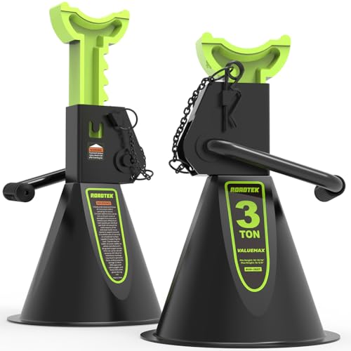 Jack Stands, 3 Ton (6,000 lbs) Heavy Duty Car Jack Stands with Seamless Round Steel Base, 10.8'-16.6' Adjustable with Double Locking, for Lifting SUV, Truck, and Car, 1 Pair
