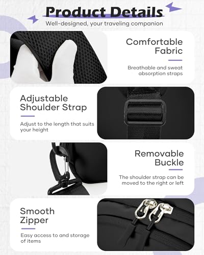 Image of Small Black Sling Crossbody Backpack Shoulder Bag for Men Women
