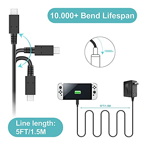 Prodico Charger For Nintendo Switch, Fast Travel Charger Compatible With Nintendo Switch/Switch Lite/Switch Oled/Switch Dock #TOP4