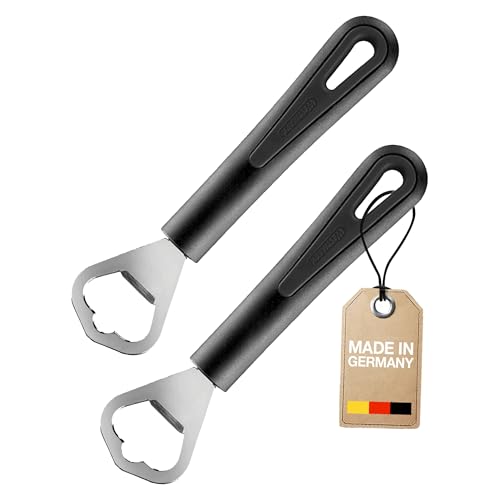 Westmark 2 Flaschenöffner/Kronkorkenöffner, Länge: je 17 cm, Stahl/Kunststoff, Gentle, Schwarz,...