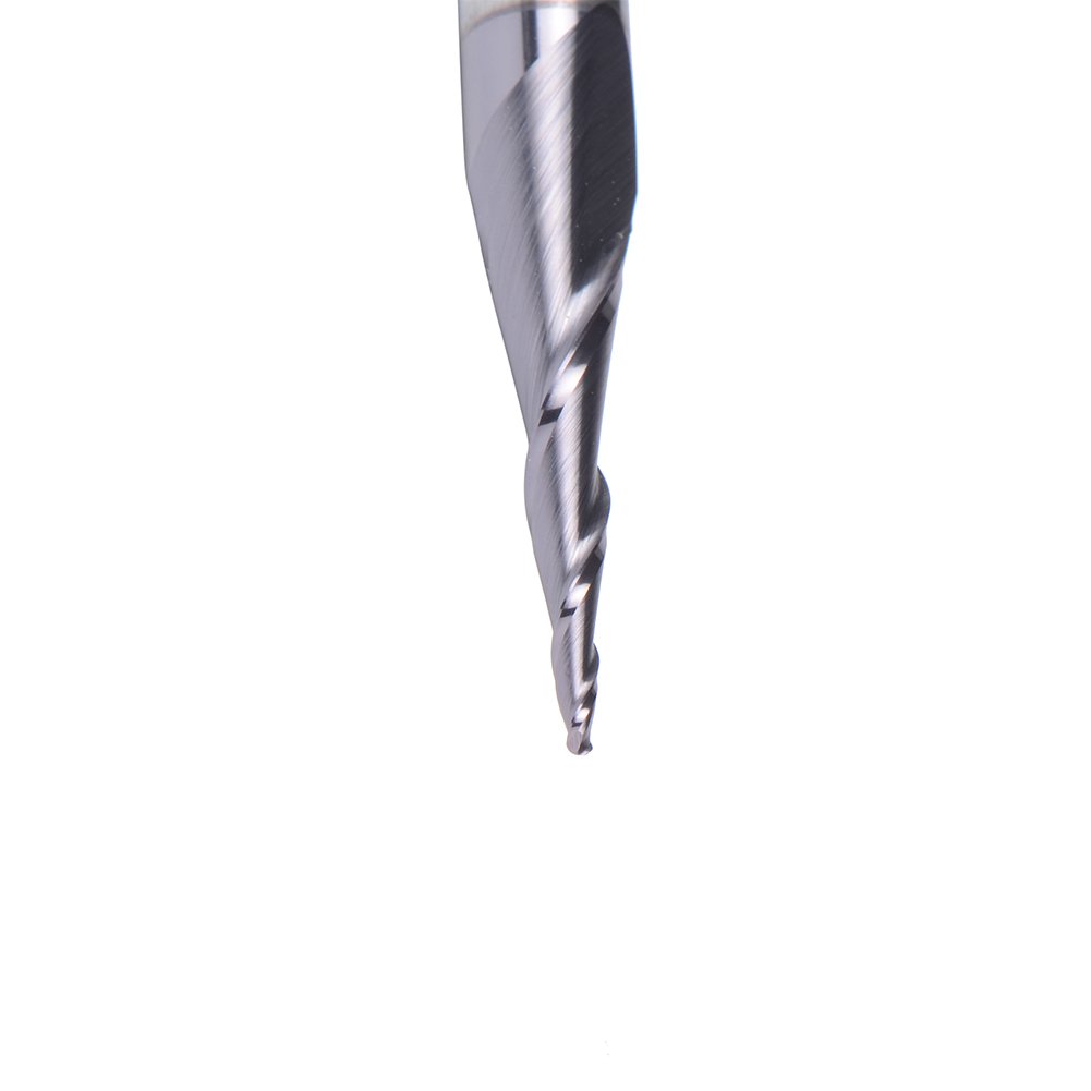 Stożkowy frez kulkowy, trzpień 6 mm, z węglika spiekanego, 2-ostrzowy, spiralny frez R0,25-R2, narzędzia do grawerowania metalu do obróbki drewna (zestaw 6 szt.)