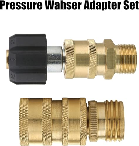 M MINGLE Ultimate Pressure Washer Adapter Set, Quick Disconnect Kit, M22 Swivel to 3/8 Inch Quick Connect, 3/4 Inch to Quick Release, 8-Pack