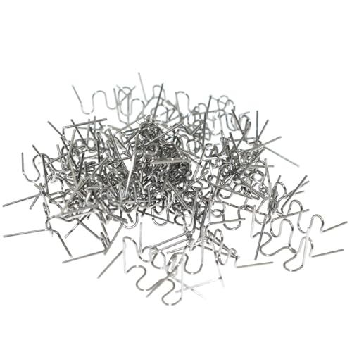 Lind Kitchen 1 Pack 500PCS Plastic Welding Studs 0.6 U Shaped Stainless Steel Book Binding Studs Hot Melt Welding Gun Welding Strips for Repairing Lamp Frames Bumper Plastic Furniture