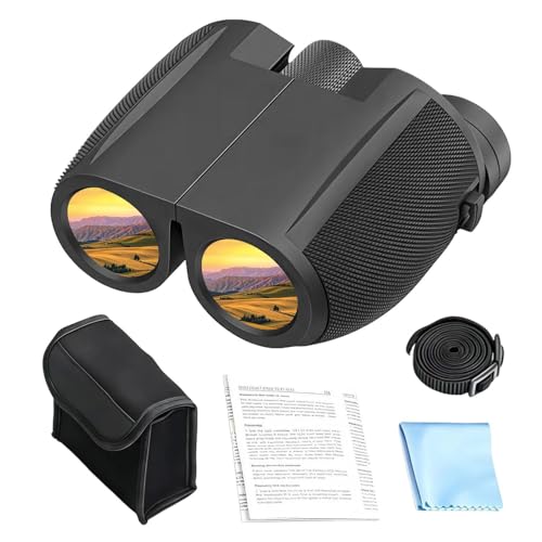 Prismáticos para Adultos - 10x25 Enfoque Fácil Impermeables | Prismáticos de Alta Potencia | para Navegantes, Excursionistas, Aficionados al Deporte, Campistas, Fotógrafos, Acampadas,