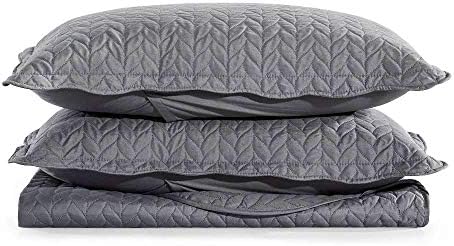 MOONLIGHT20015 Quilted bedspread throw-King 240x260 CM + 2 Pillow Shams for Bedroom Decor Reversible Coverlet Embossed Quilt Bedspread with Matt Finish