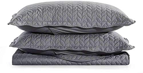 MOONLIGHT20015 Quilted bedspread throw-King 240x260 CM + 2 Pillow Shams for Bedroom Decor Reversible Coverlet Embossed Quilt Bedspread with Matt Finish