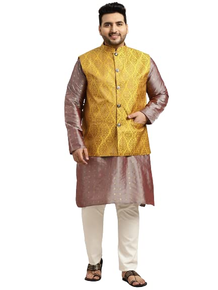 Image of SOJANYA Men Kurta Pyjama With Nehru Jacket