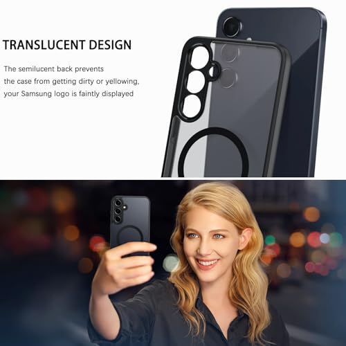 Image of BENTOBEN for Samsung Galaxy A55 5G Case, Compatible with Mag-Safe, Slim Anti-Scratch Shockproof Design, Camera Protection Bumper, Matte Hard Back Cover for Galaxy A55 5G (2024), PC & TPU, Black