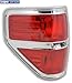 Evan Fischer Tail Light Compatible with 2009-2014 Ford F-150, Driver Side, CAPA, With Chrome Trim