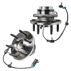 Detroit Axle – Pair 2WD Front Wheel Bearing Hub Assembly for 99-06 Chevy Silverado Sierra 1500, 00-06 Suburban 1500 Tahoe Yukon GMC Yukon XL 1500, 02-06 Cadillac Escalade 6 Lugs with ABS