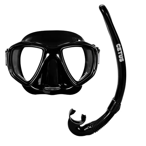 Kit de Mergulho Máscara+respirador Cetus Opah Black + Beta