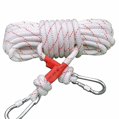 MOCUI Corde d’Escalade Auxiliaire en Extérieure Câble métallique Corde de Sécurité Haute Résistance Corde Nylon Tressé Corde de Secours Harnais de sécurité antichute(Ø10MM*Longueur20M) Cover