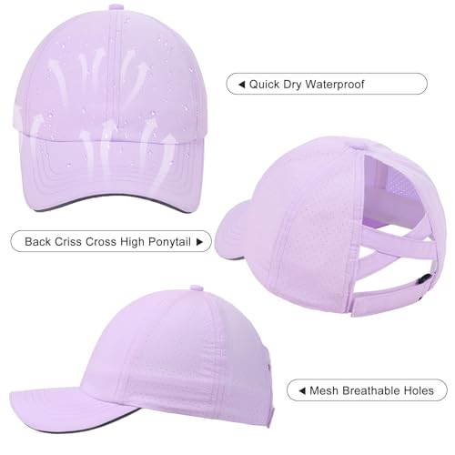 Girls Criss Cross Ponytail Hat Mesh Baseball Cap Kids Quick Dry Ponycap Hats Outdoor Summer Sports Hat Age 7-122