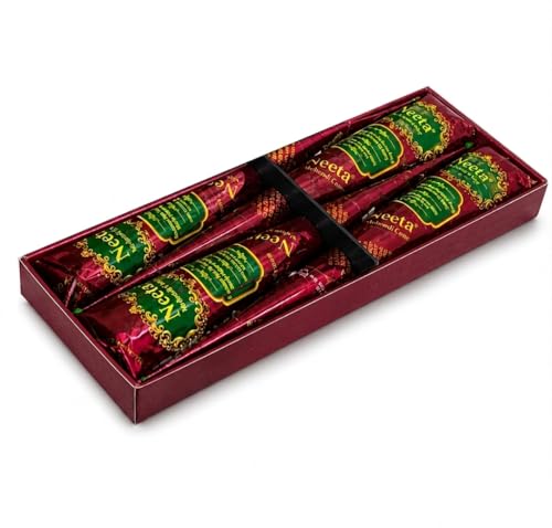 Générique Cone henné Lot de 4 Prêts à l'emploi – Pointe Fine de Précision – 4 x 25 g – Format Créatif pour Travaux Détaillés