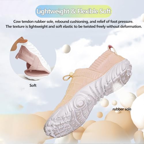 Image of Beach Water Shoes for Women Men Quick Dry Non-Slip Wide Toe Hike Barefoot Footwear for Beach Pool Aqua Swim Surf Walk