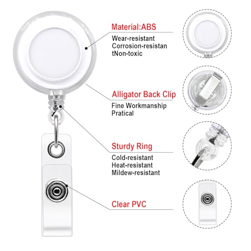 YEALQUE 10 Pack Nurse Badge Reel Holder Retractable Nursing ID Badge Reels Cute for Nurses Doctor Medical Health Hospital Office Worker Gifts(A-10PCS) &hellip;