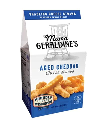 Mama Geraldine's - Aged Cheddar Cheese Straws - 4.5 Ounce, 4 Pack - Crisps, Chips, Gourmet Baked...