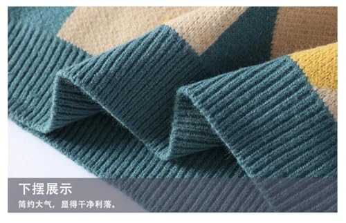 Male Splice Sweaters Harajuku Exercise Style Sweater Top Thick Warm Knit Pullover3