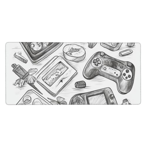 Tapis de souris de jeu étendu style croquis pour votre bureau à la maison