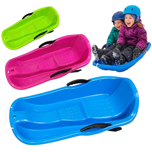 CampSup Kinderschlitten mit Handbremsen & Zugseil – Kunststoff,...