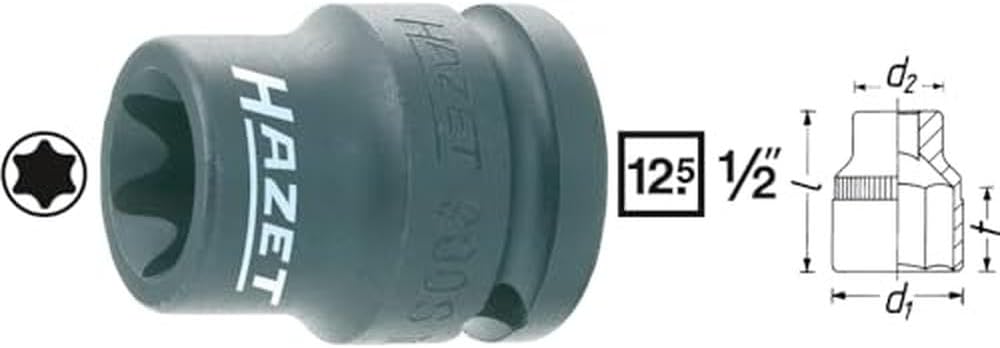 Hazet 900S-E16 Torx E16 1/2" Square Impact Socket