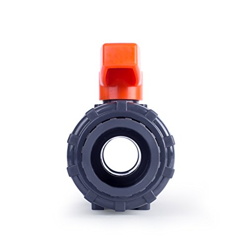 Hydroseal Kaplan 1’’ Pvc True Union Ball Valve With Full Port, Astm F1970, Epdm O-Rings And Reversible Ptfe Seats, Rated At 200 Psi @73F, Gray, 1 Inch Socket (1 Inch) #TOP4
