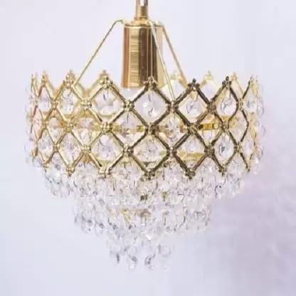 Image of Mahaur Beautiful Imported Crystal Chandelier Jhoomer Ceiling Hanging Lamp for Hall, Bedroom, Living Room, Highly Durable Aesthetic Luxury Home & Wall Decor (160mm