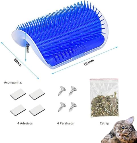 Kit 3 Brinquedo para Gato Tunel Abacate Bolinha Catnip Escova De Canto