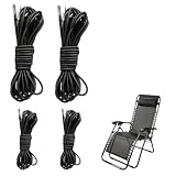 Stalora Cordini in gomma di ricambio di alta qualità per sedie Zero Gravity, 4 pezzi, corde elastiche per sdraio e poltrone relax, elastico durevole per sedie da giardino, copertura di ricambio