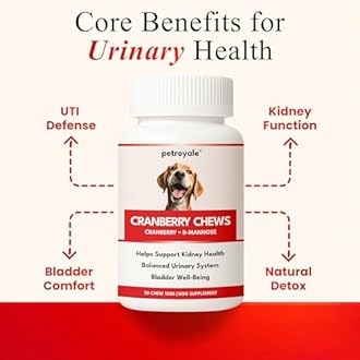 Petroyale Cranberry Chews for Dogs - Dog UTI Health Supplement - Better Urinary Tract & Bladder Function - Antioxidant, Anti-Inflammatory - for Dogs of All Breeds | 30 Chews