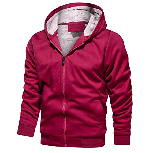 Pull à capuche en polaire chaud et isolant pour homme Noir M - 7