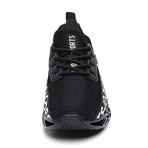 Frshaniah Sneakers For Men Slip On Casual Sport Running Shoes Athletic Tennis Walking Shoes Breathable Fashion Gym Runner Jogging Shoes Black Size 6 #TOP5