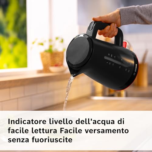 Bosch TWK3M123 Mymoment Bollitore Elettrico, Impugnatura Ergonomica, Ampia Apertura, 3 Livelli Di Sicurezza, Filtro Anticalcare, Capacità 1,7 L, Plastica Di Alta Qualità, Nero - 7