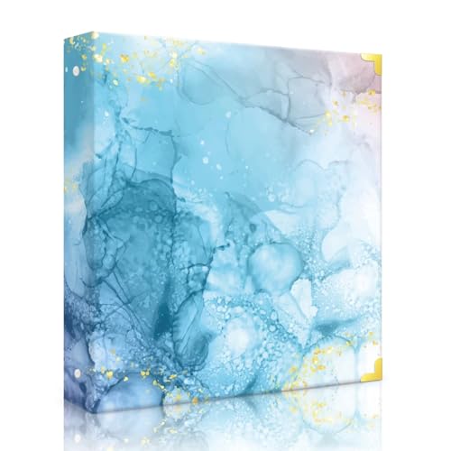 Stylish 3 Ring Binder 1 Inch,Cute Three Ring Binder Organizer for Letter-Size Paper, 1 Inch Binder with Dividers and Labels, Premium Hardcover for Home, School, Office (Blue Marble)