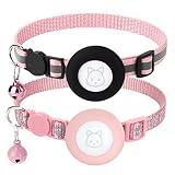 2Pack Airtag Cat Collars, Reflective Air Tag Cat Collar with Breakaway Safety Buckle and Bell, Adjus