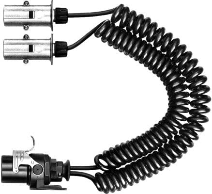 HELLA Przewód adaptera, złącze elektryczne przyczepy - 24V - z 15- na 2 razy 7-biegunowy - Długość: 450[mm] - PU (poliuretan) - czarny/biały - DIN / ISO: 12098 N-Typ/1185 N - 8JA 005 952-081